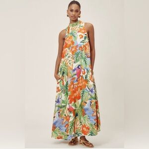 NWOT FARM RIO X Anthropologie Halter Maxi Dress Small